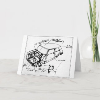 Tarjeta con esbozo de mini clásico karte