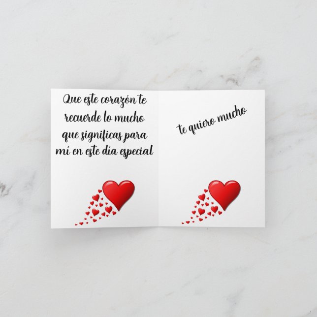 Tarjeta corazon especial dankeskarte (Innenseite)