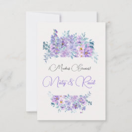 Tarjeta De Agradecimiento Boda tonos lila  Dankeskarte