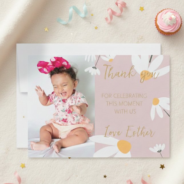 Tarjeta De Agradecimiento Boho Daisy Thank You,  T Dankeskarte (Von Creator hochgeladen)