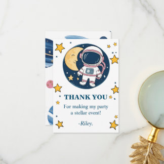Tarjeta De Agradecimiento Cumpleaños Astronauta Dankeskarte