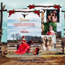 Tarjeta de agradecimiento Rancho con 4 fotos