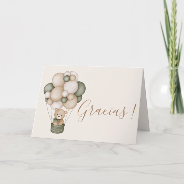 Tarjeta De Agradecimiento Teddy Bear Spanish Baby Dankeskarte (Vorderseite)