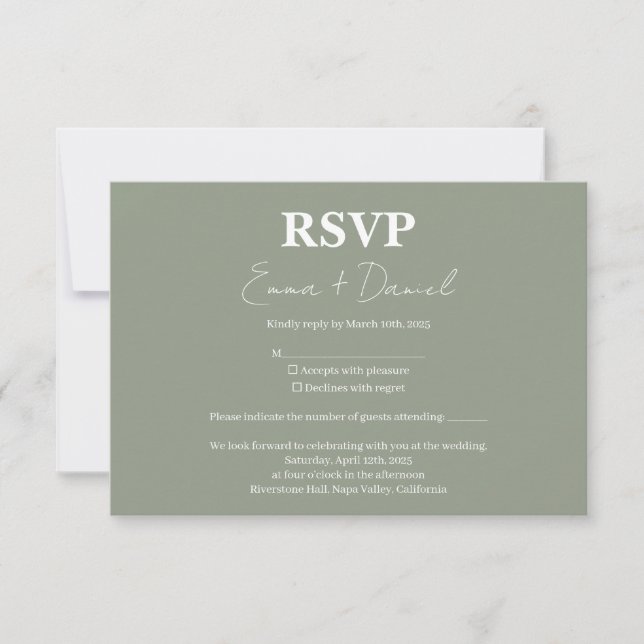 Tarjeta de confirmación RSVP karte (Vorderseite)