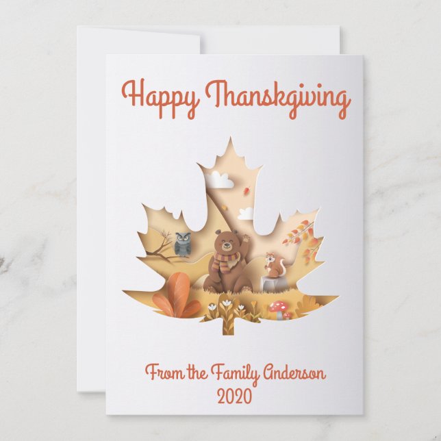 Tarjeta de felicitacion de agradecimiento feiertagskarte (Vorderseite)