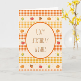Tarjeta de felicitación de cumpleaños en otoño, karte