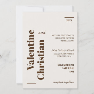Tarjeta de Invitación Boda Minimal Modern Foto Einladung