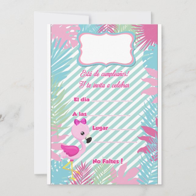 Tarjeta de Invitación Flamenco Baby Einladung (Vorderseite)