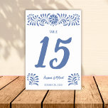 Tarjeta De Mesa Talavera mexicana Tischnummer<br><div class="desc">Patronen de Talavera mexicanos para Bodas hermosos,  patrón de flores</div>