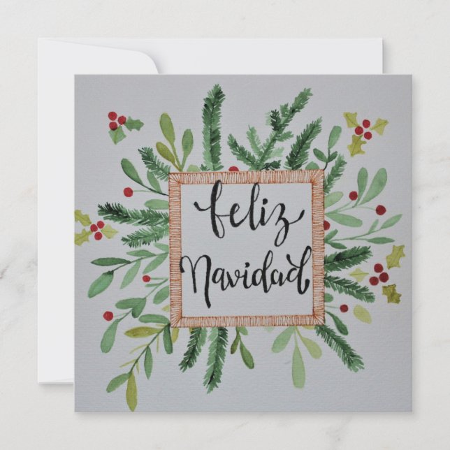 Tarjeta de navidad acuarela feiertagskarte (Vorderseite)