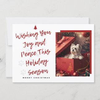Tarjeta de Navidad 'Wishing You Joy and Peace' Feiertagskarte
