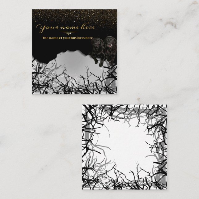 "tarjeta de negocios personalizada  con animal" quadratische visitenkarte (Vorne/Hinten)