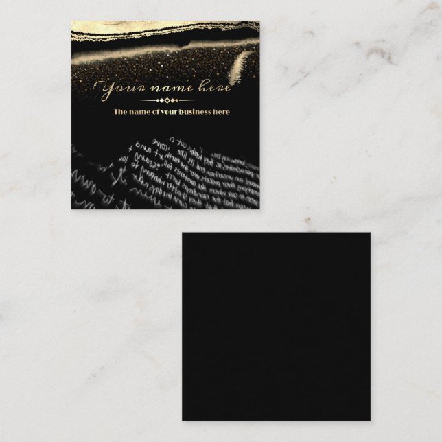 tarjeta de visita personalizada para escritor quadratische visitenkarte (Vorne/Hinten)