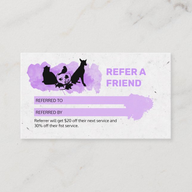 Tarjeta De Visita Pet Care  / Sitting services / P Visitenkarte (Vorderseite)