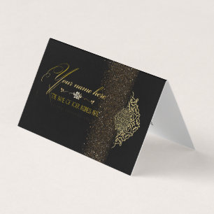 Tarjeta de visita plegada personalizada negra visitenkarten