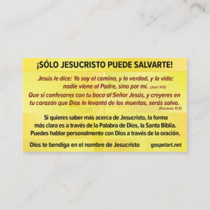 Tarjeta del Evangelio - Español RVR 1909 Visitenkarte