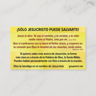 Tarjeta del Evangelio - Español RVR 1909 Visitenkarte