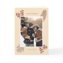 Tarjeta festiva baya rama navidad invierno vintage