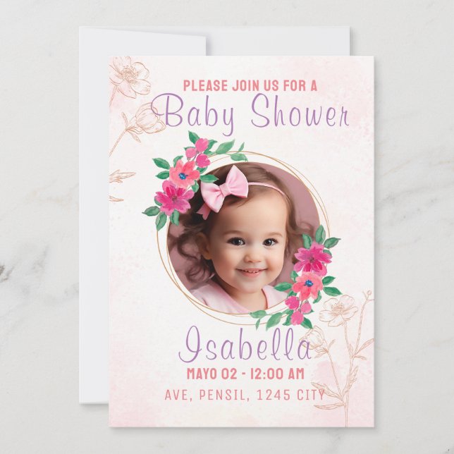 Tarjeta invitación Baby Shower Einladung (Vorderseite)