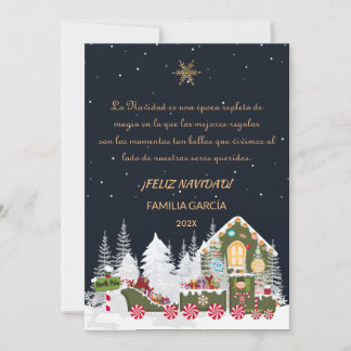 Tarjeta Navidad Nombre Editable Expresso Polar Elf Feiertagskarte