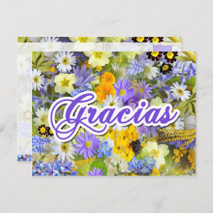 Tarjeta Postal - Gracias - Blumen Postkarte