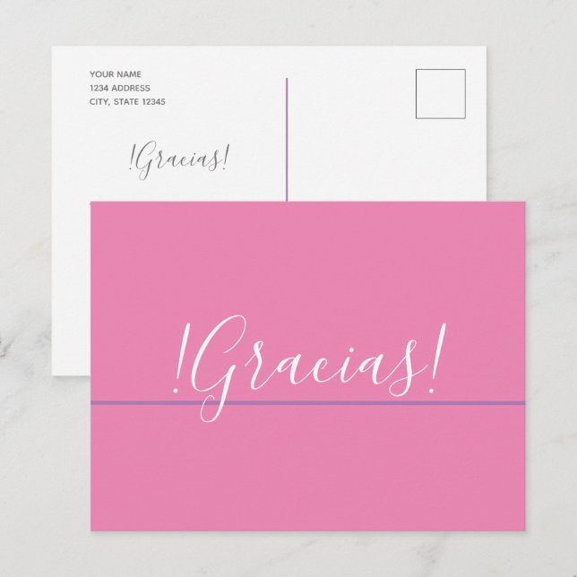 Tarjeta postalisch - ¡Gracias! -Custom Postkarte (Vorne/Hinten)