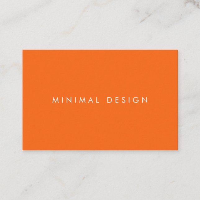 Tarjeta visita Minimal Orange & White BusinessCard Visitenkarte (Vorderseite)