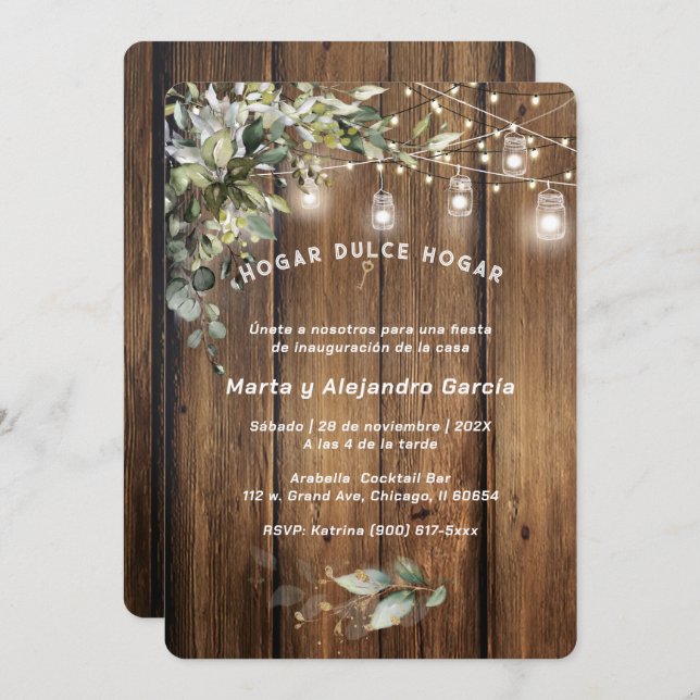 Tarjetas De Invitación Para Inauguración Casa Einladung (Vorne/Hinten)