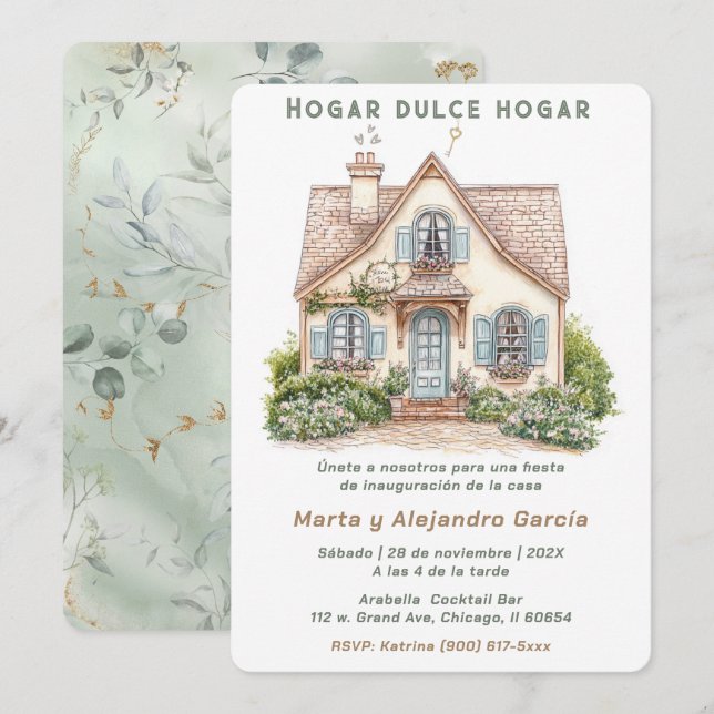 Tarjetas De Invitación Para Inauguración Casa Einladung (Vorne/Hinten)