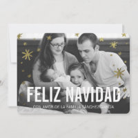 Tarjetas Navideñas de Foto | Nieve de Oro