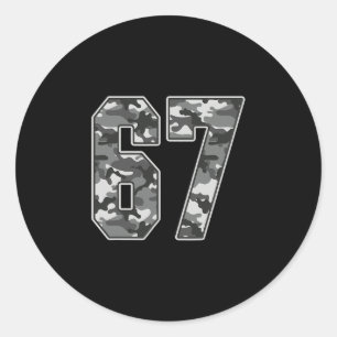 Tarn #67 Trikot Nummer 67 Uniform Fan Liebling Pla Runder Aufkleber