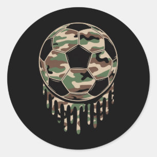 Tarn-Soccer Footbyll Drip-Tarnung Coquette Runder Aufkleber