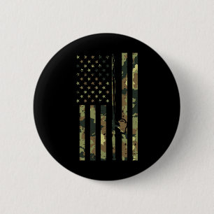 Tarn-US-Flagge Angelrute Pole Vintage Patriotische Button
