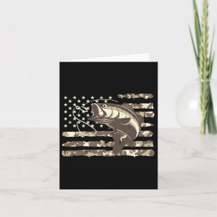 Tarn-US-Flagge B-Fisch-Cool-Angeln-Patriotische-Mä Karte