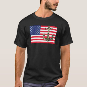 Tarnanker Amerikanische Flagge 4. Juli Tarnung I T-Shirt