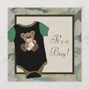 Tarnanzug Army Green Baby Boy Babyparty-Einladunge Einladung