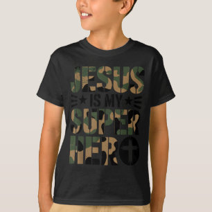 Tarnanzug Jesus ist mein Superheldo Kleinkinder Ju T-Shirt