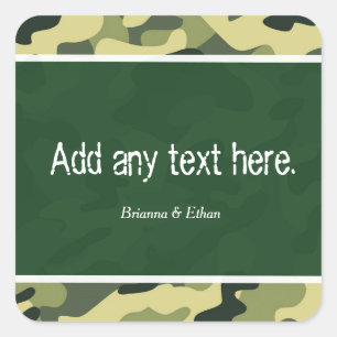 Tarnaufkleber Grüne Armee Camouflage Party Favor Quadratischer Aufkleber