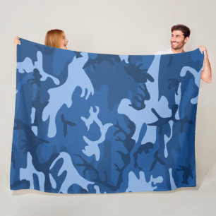 Tarnblau Fleecedecke