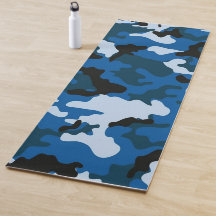 Tarnblauer nahtloser Muster Yoga Mat