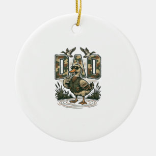 Tarnenten-Vater Vintage-Stickerei T-Shirt Design_1 Keramik Ornament
