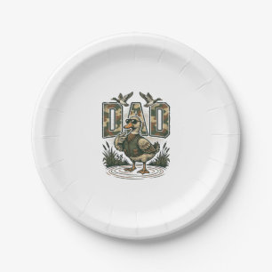 Tarnenten-Vater Vintage-Stickerei T-Shirt Design_1 Pappteller