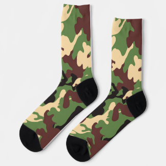Tarnfarben-grüne und braune Socken