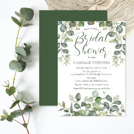 Tarnfarben |Sage Green Seded Eucalyptus Brautparty Einladung