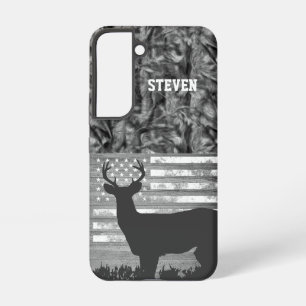 Tarnfarbenes Jagdname Sport Hirsch Amerika-Flagge Samsung Galaxy Hülle