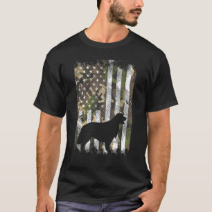 Tarnflagge Golden Retriever Vintage Patriotischer T-Shirt