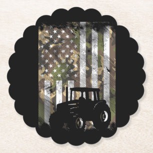 Tarnflagge Traktor Vintage Farm LKW Patriotischer Untersetzer