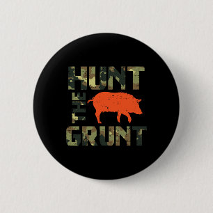Tarnjagd auf das Grunzen des Schweins Vintage-Jagd Button
