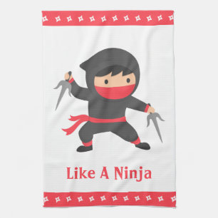 Tarnkämpfer-Ninja mit Sai-Waffen für Kinder Handtuch