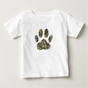Tarnkappen-Hundepfotenabdruck mit Abnutzungseffekt Baby T-shirt
